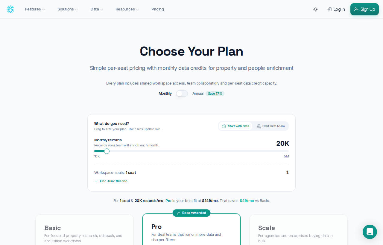 DealMachine pricing page, captured August 26, 2026