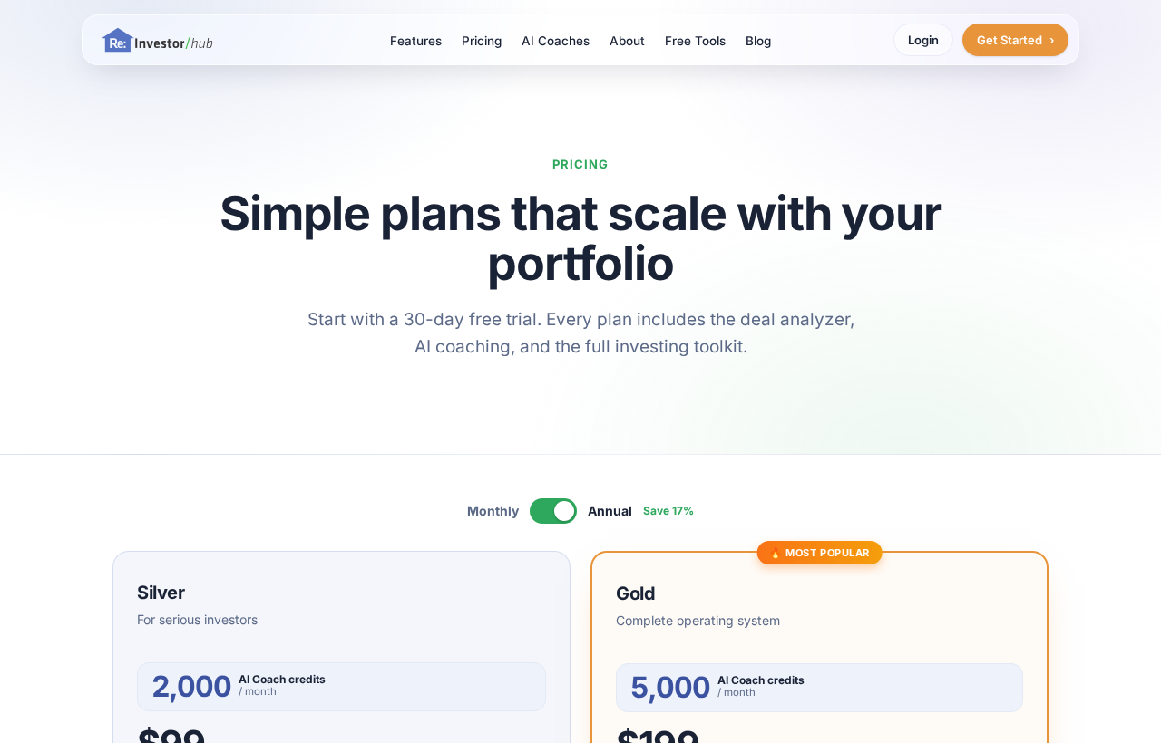Re:InvestorHub pricing page as read on August 26, 2026