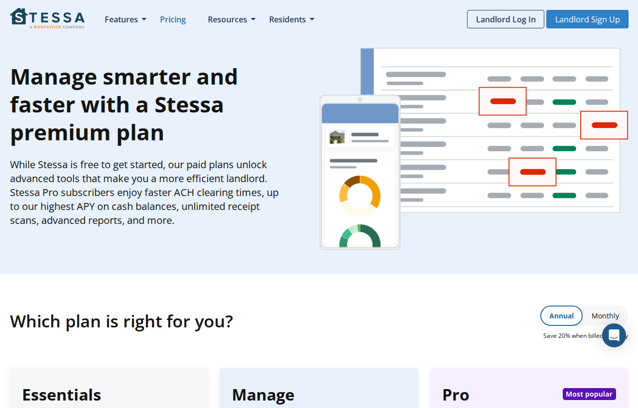 Stessa pricing page, captured August 26, 2026